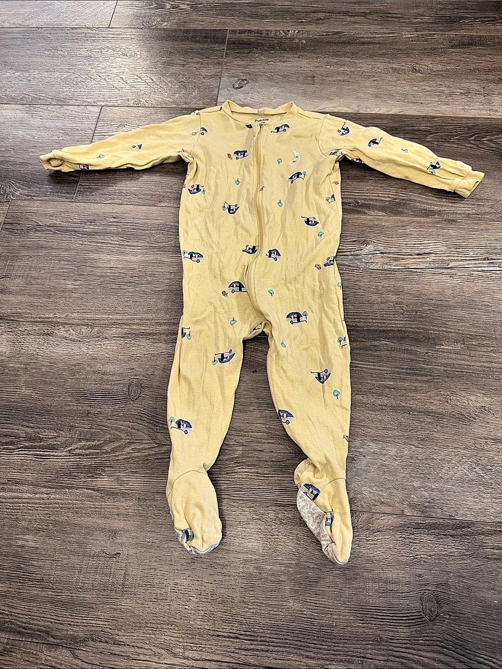 Pekkle Footed Sleeper Yellow Baby 24M